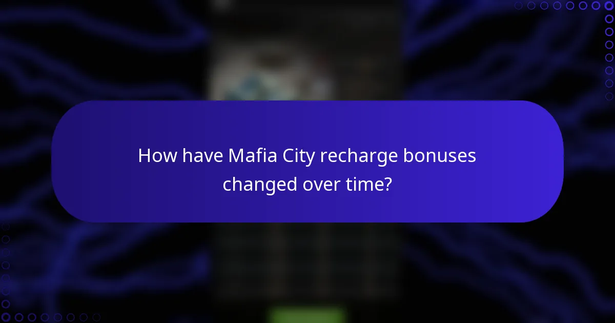 How have Mafia City recharge bonuses changed over time?