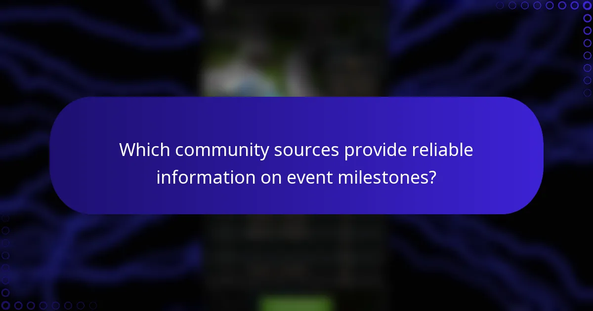 Which community sources provide reliable information on event milestones?