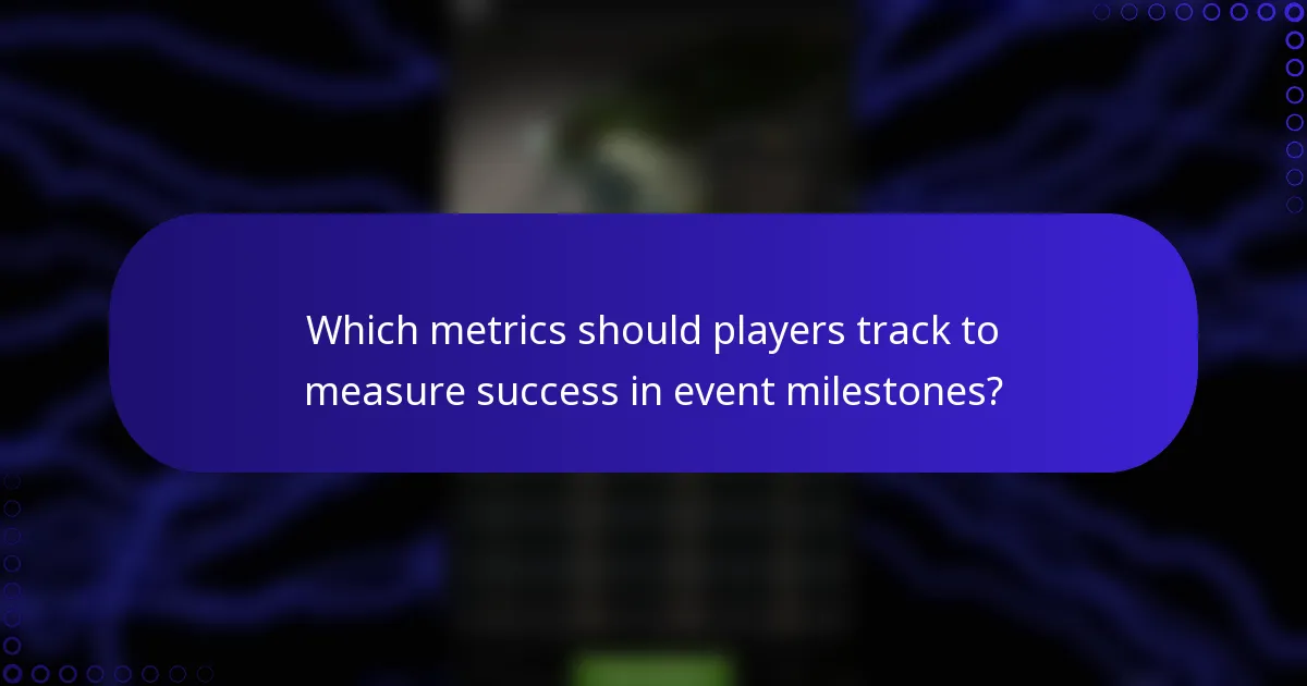 Which metrics should players track to measure success in event milestones?